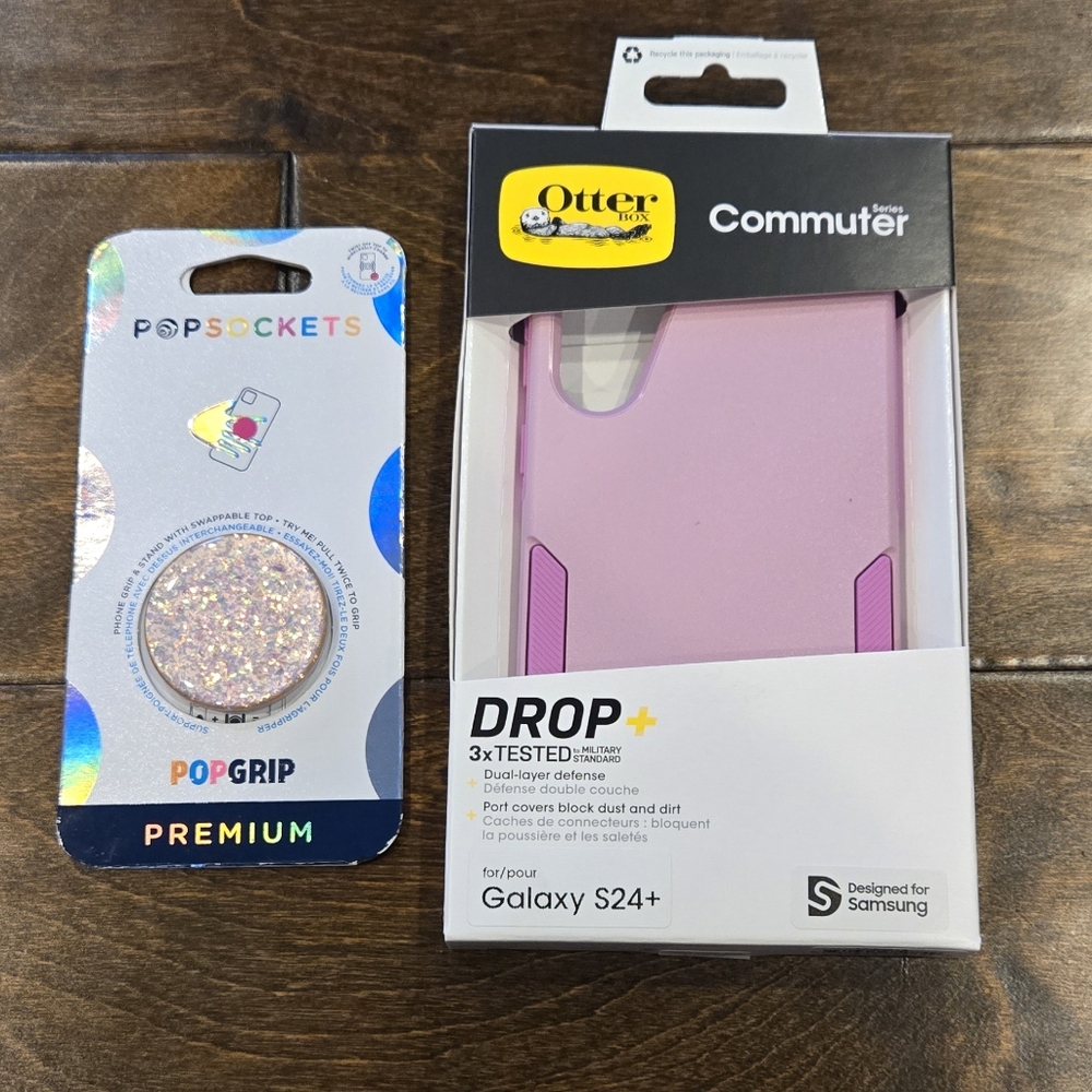 NWT OtterBox Commuter Series Case for Galaxy S24+ and Popsocket PopGrip